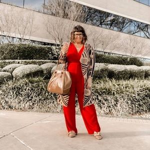 Red Jumpsuit Emma & Michele